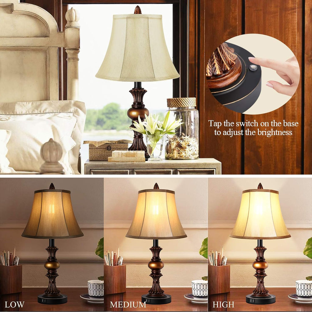 Dimmable Gold Bedside Lamp — Set of 2 - View 2
