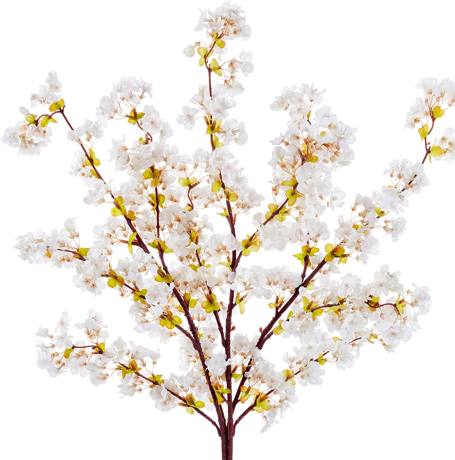 Gold Artificial Plant — 58" — 3pcs-premium Ivory White