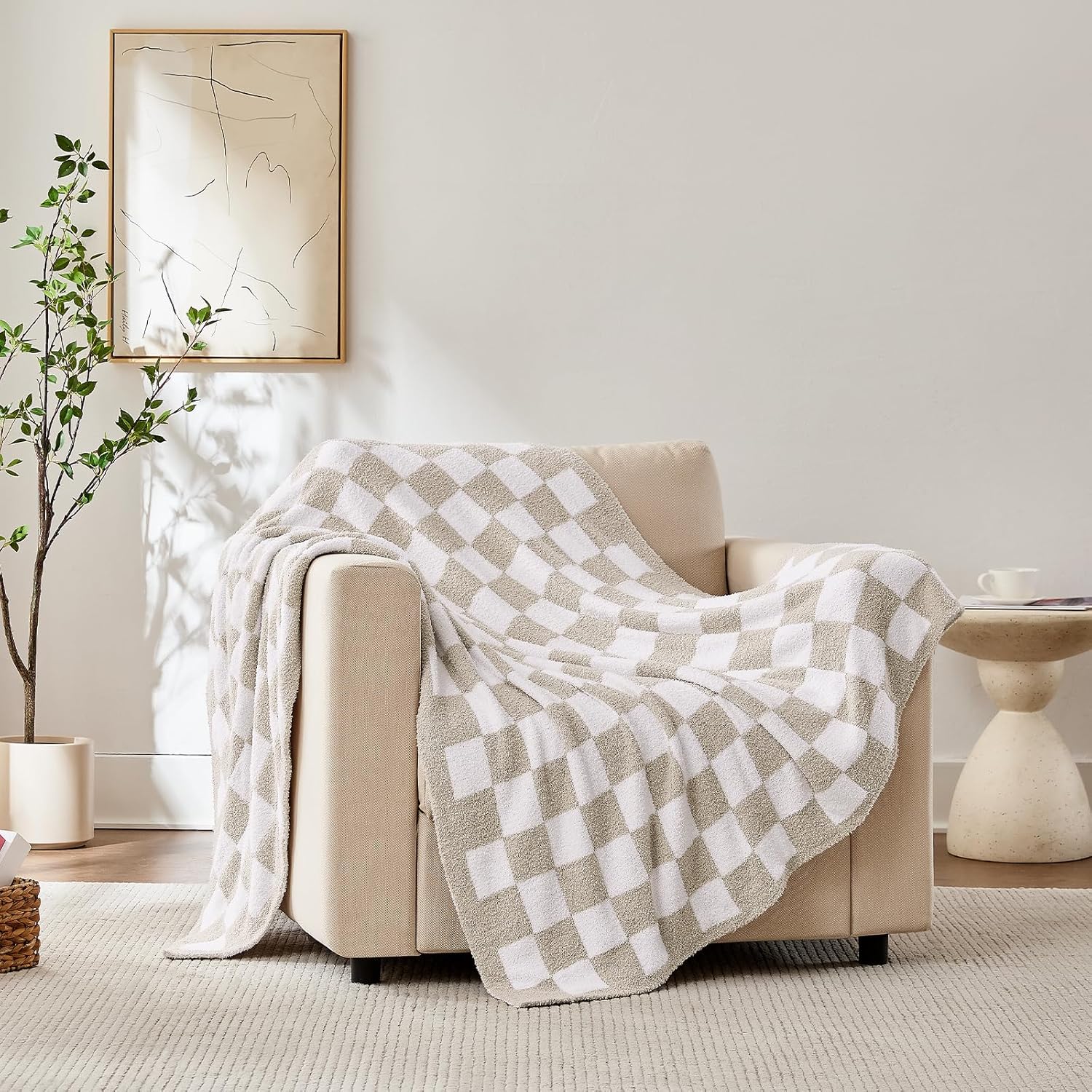 Beige Throw Pillow — 70" - View 3