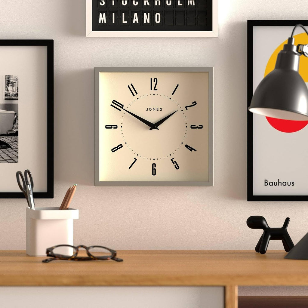 Mid-Century Black Wall Clock — 10" - View 3