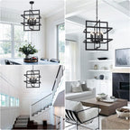 Farmhouse Black Chandelier — 6-Light - View 4