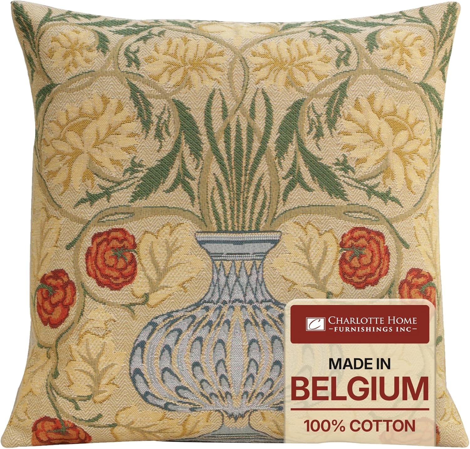 Vintage Boho Black Throw Pillow Cover — 18x18 — Yellow Rose