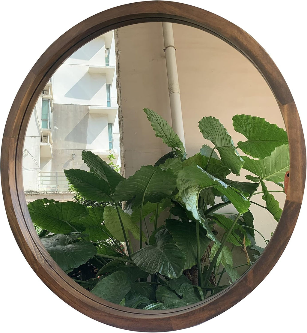 Round Wood Wall Mirror — 6" - View 9