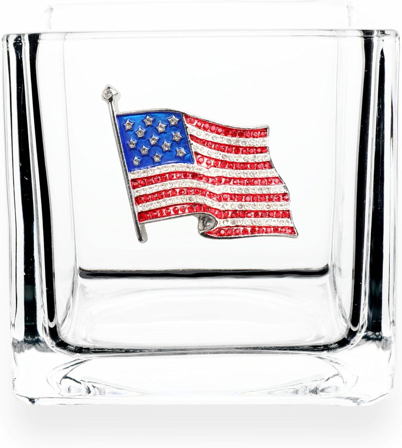 Beige Candle — 4x4 — American Flag