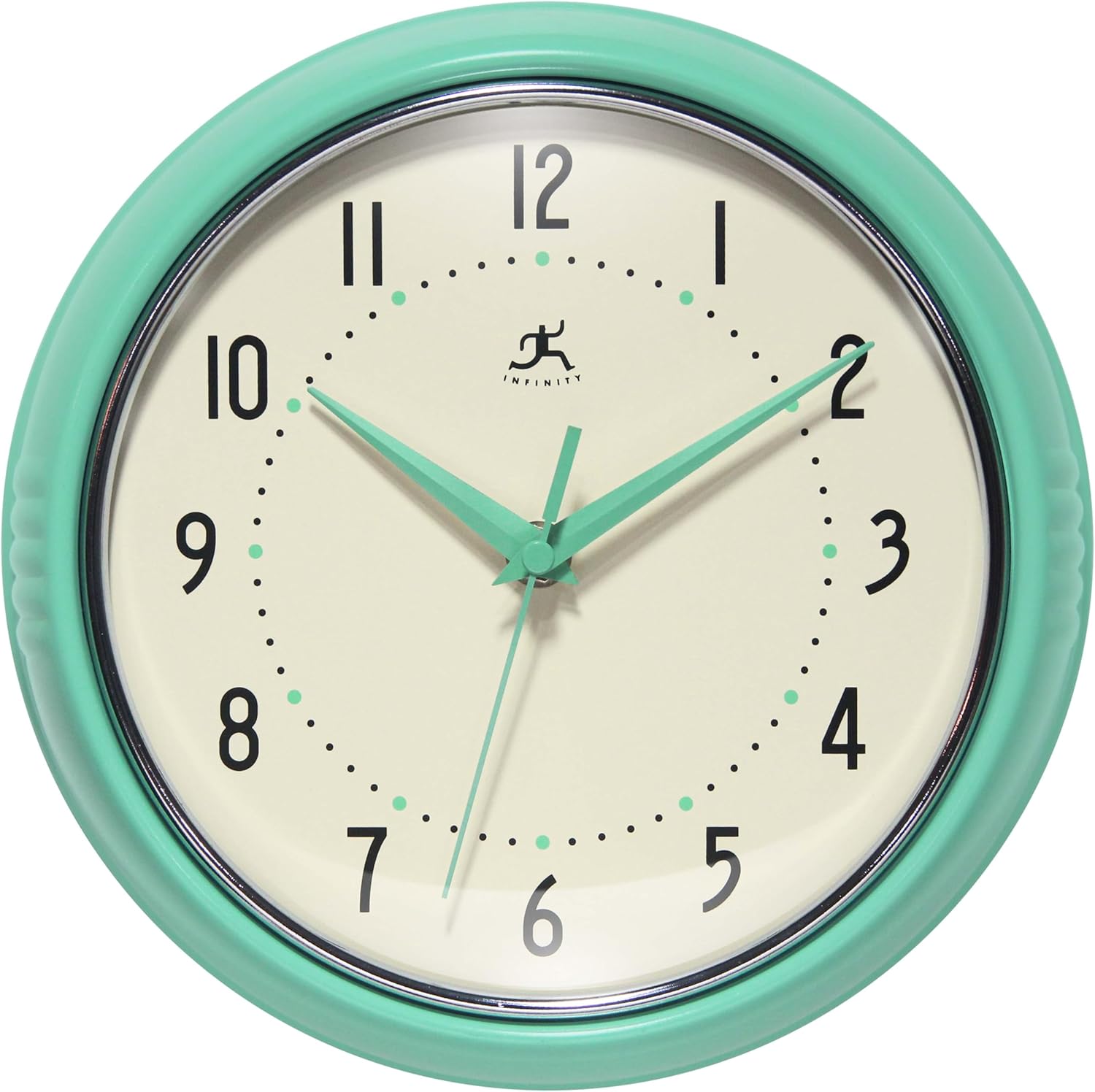 Mid-Century Black Wall Clock — 9" — 9.5 Inch