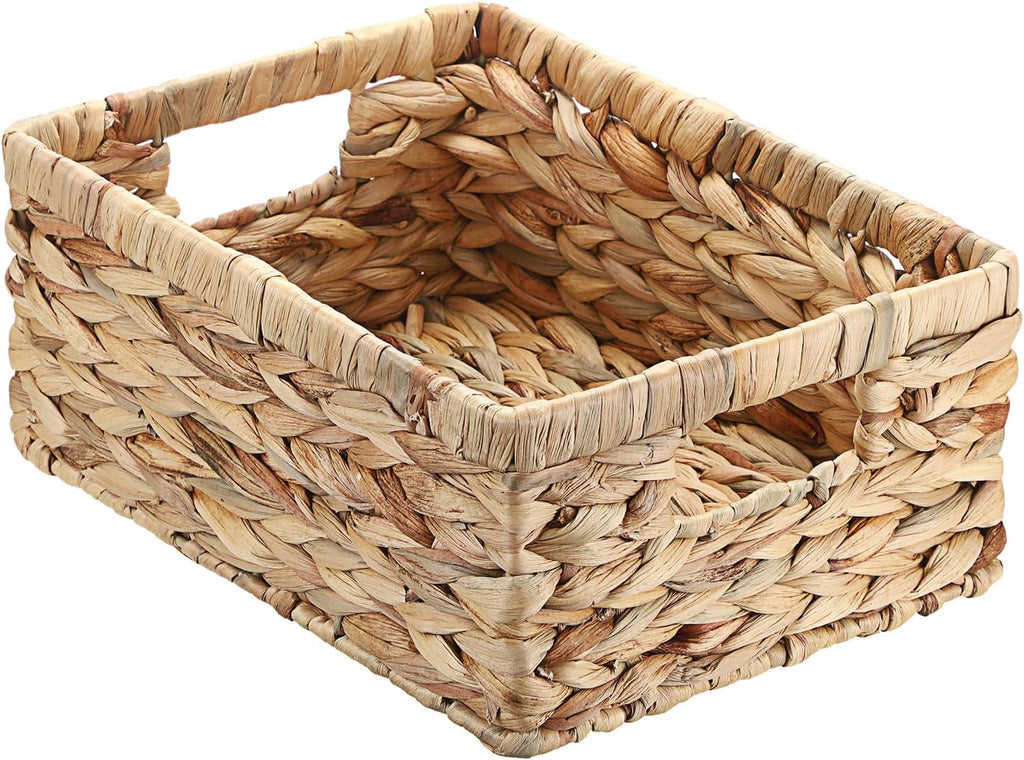 Boho Rattan Storage Bin — 15" — 12"L x 9"W x 5"H