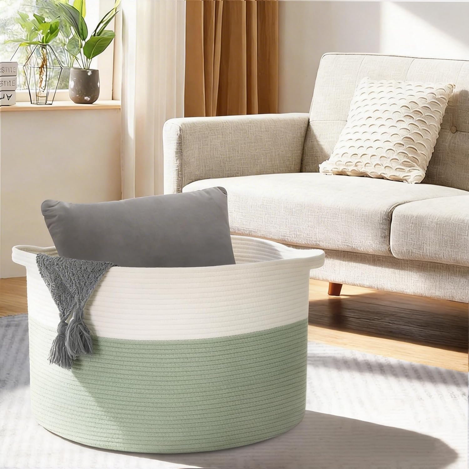 Boho Black Throw Pillow — 22" - View 6