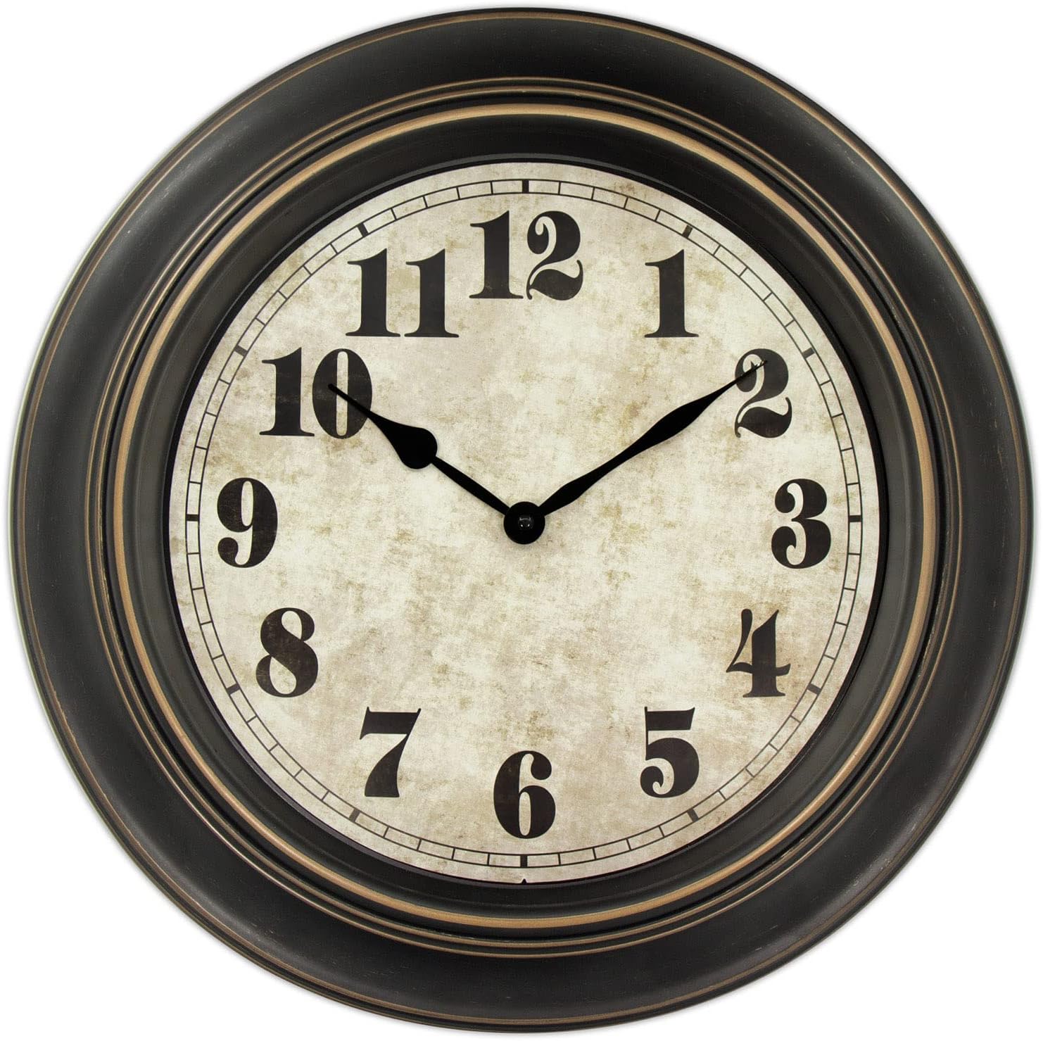 Vintage Black Wall Clock — 18 Balck Gold