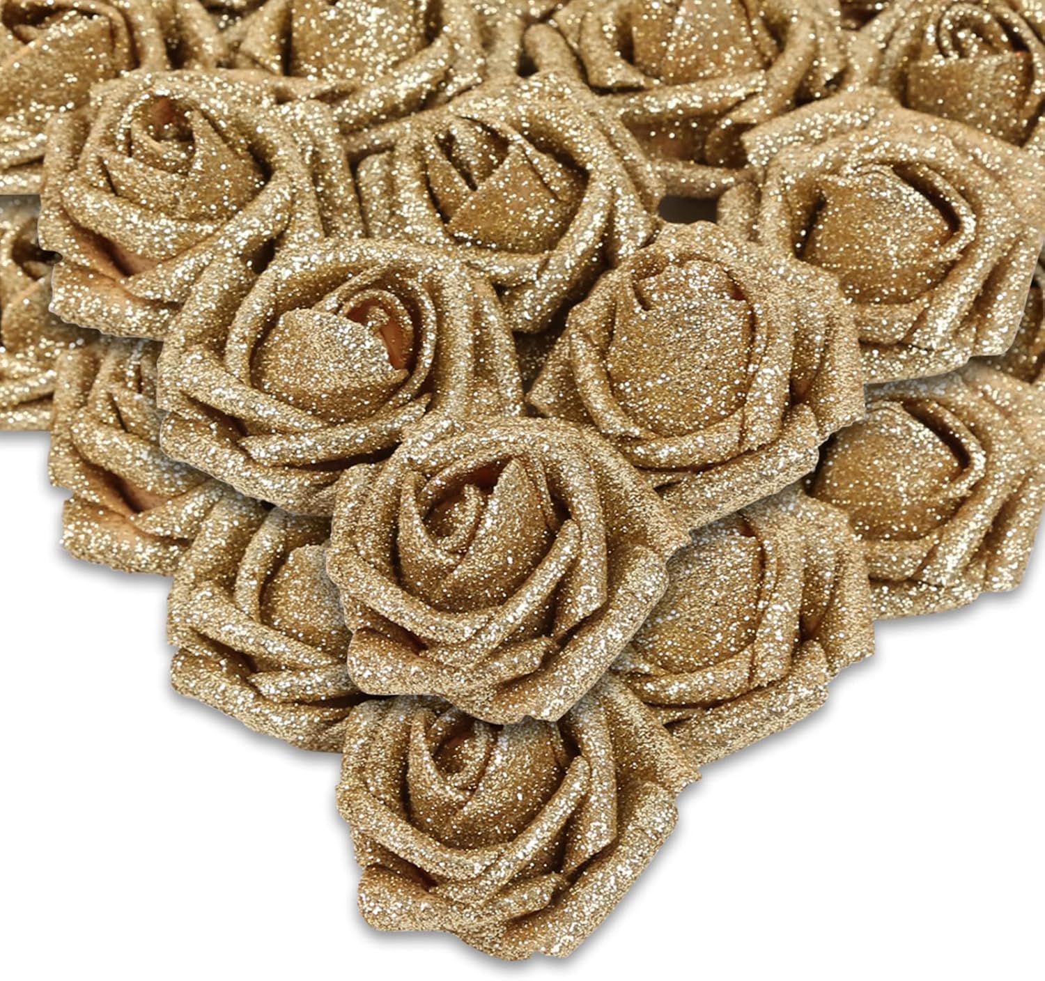 Black Artificial Flowers — 50pcs Gold