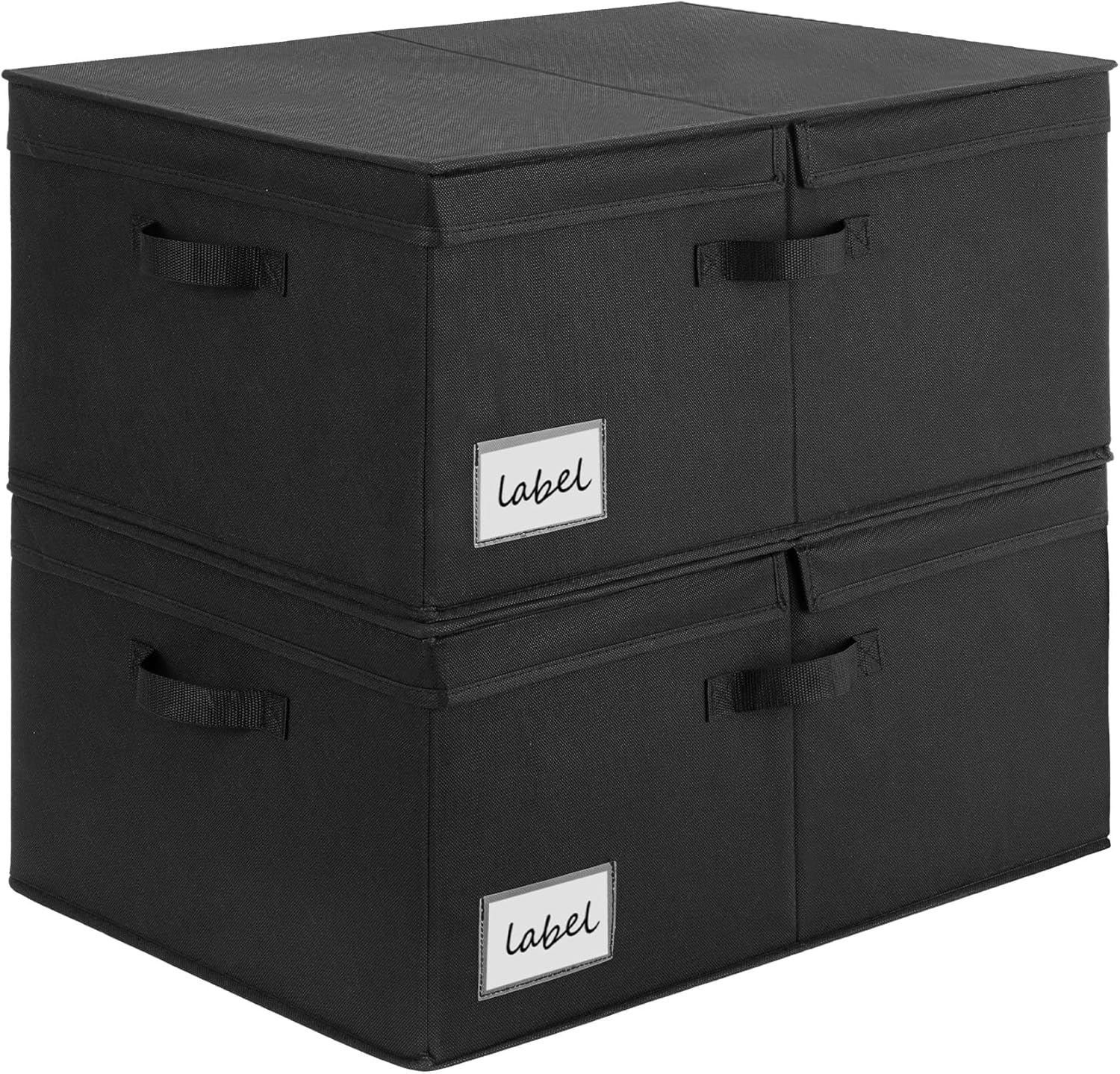 Beige Storage Bin — Black