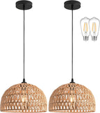 Boho Beige Chandelier — 12.2" — 12.2" Natural 2-Pack