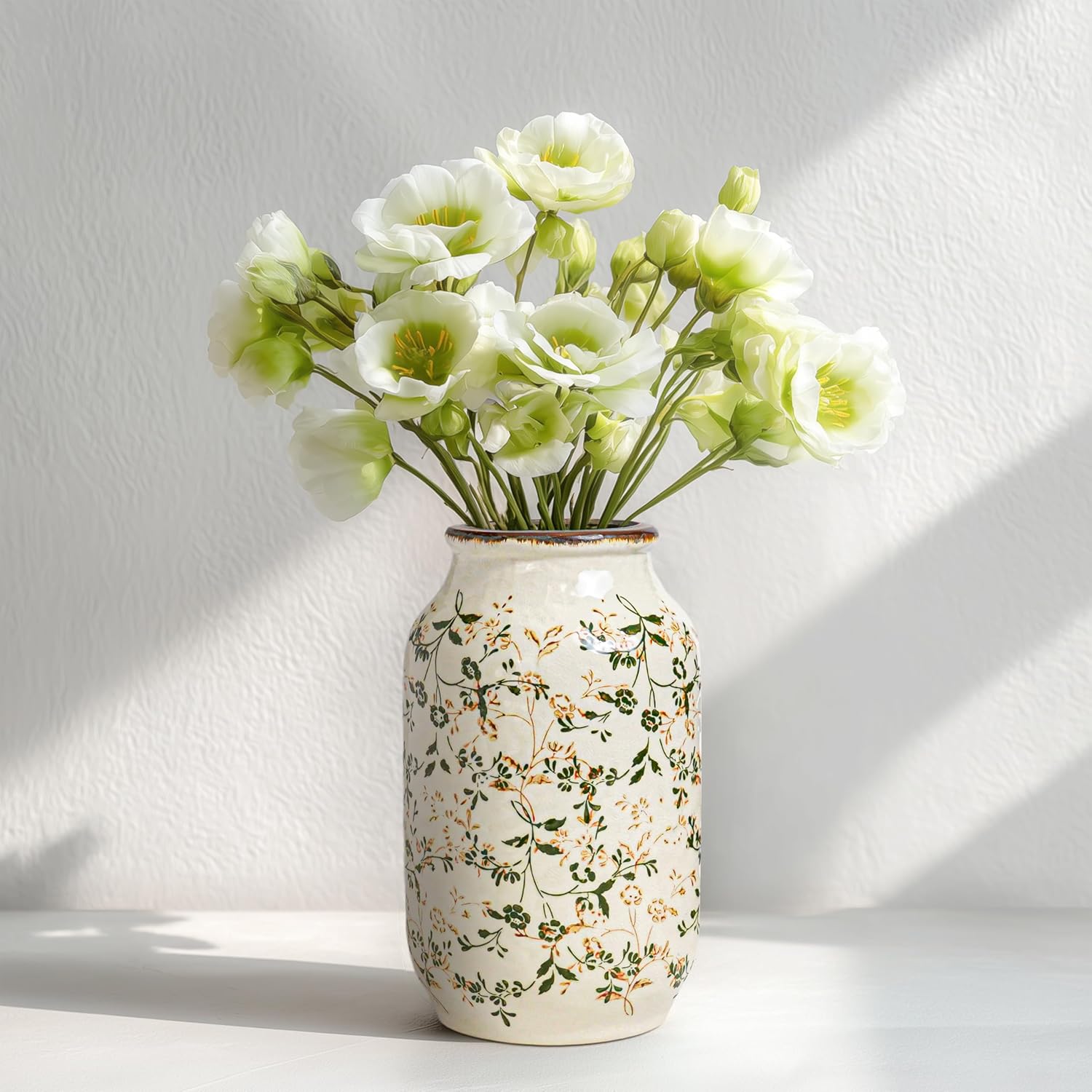 Farmhouse Beige Decorative Vase — 9" — 9 Inch