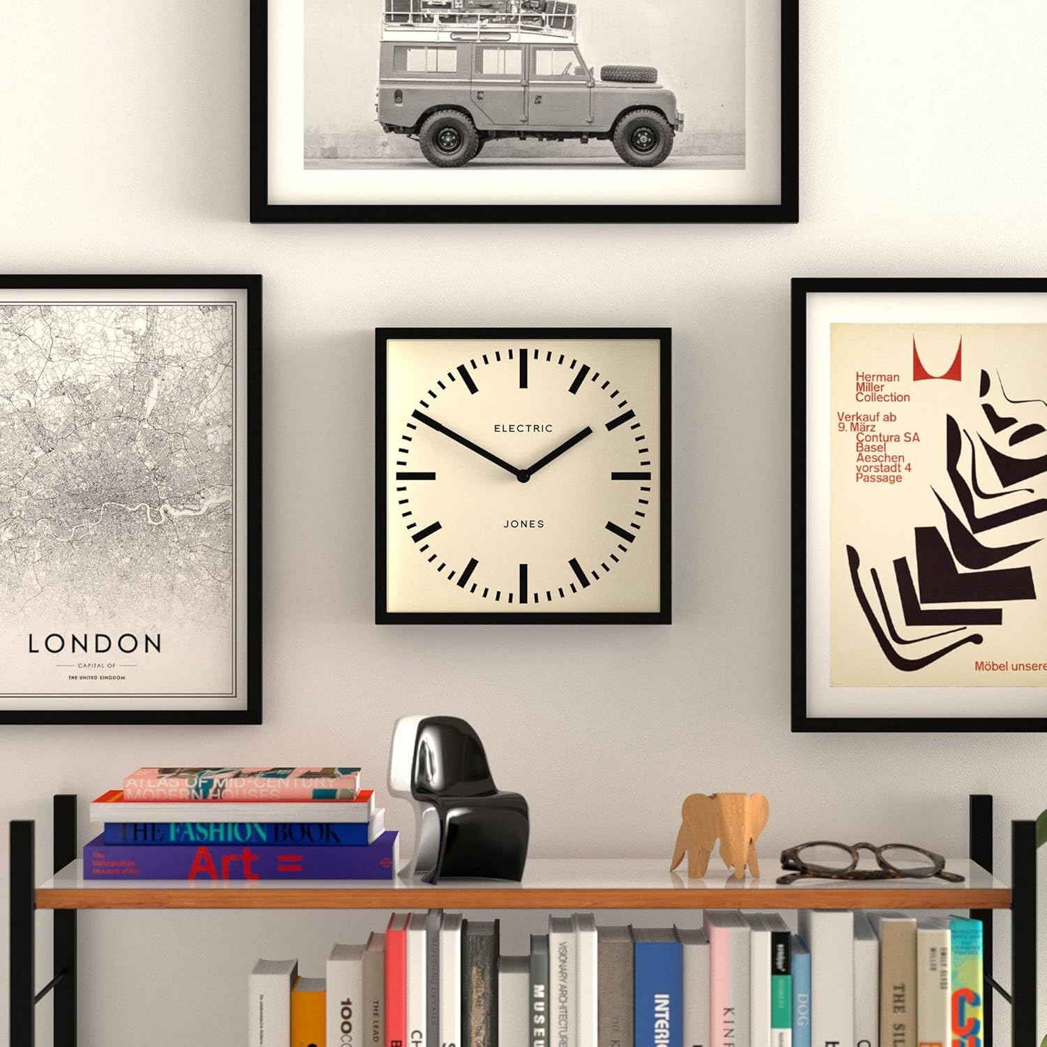 Black Wall Clock — 10" - View 3