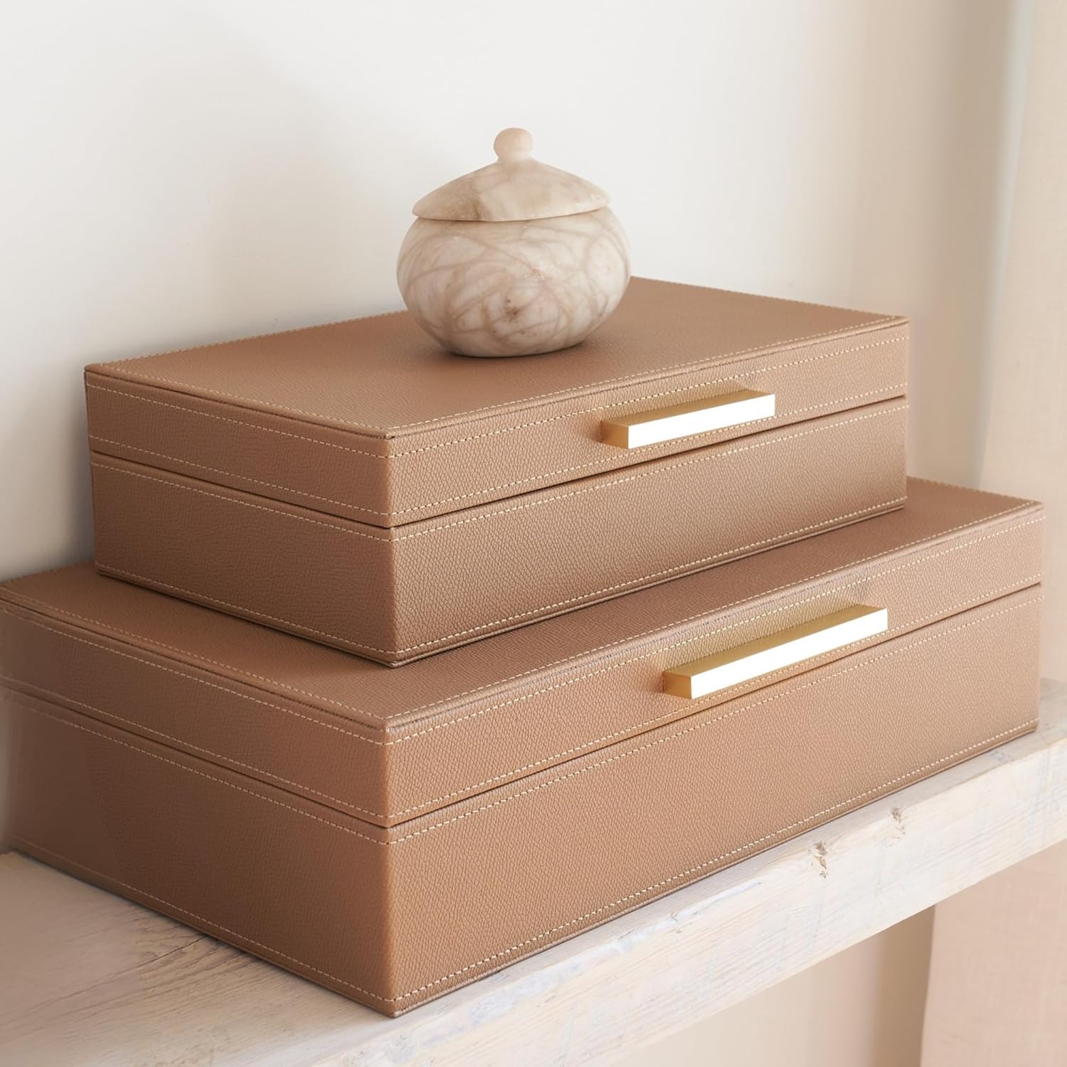 Beige Storage Basket — Set of 2 — Brown