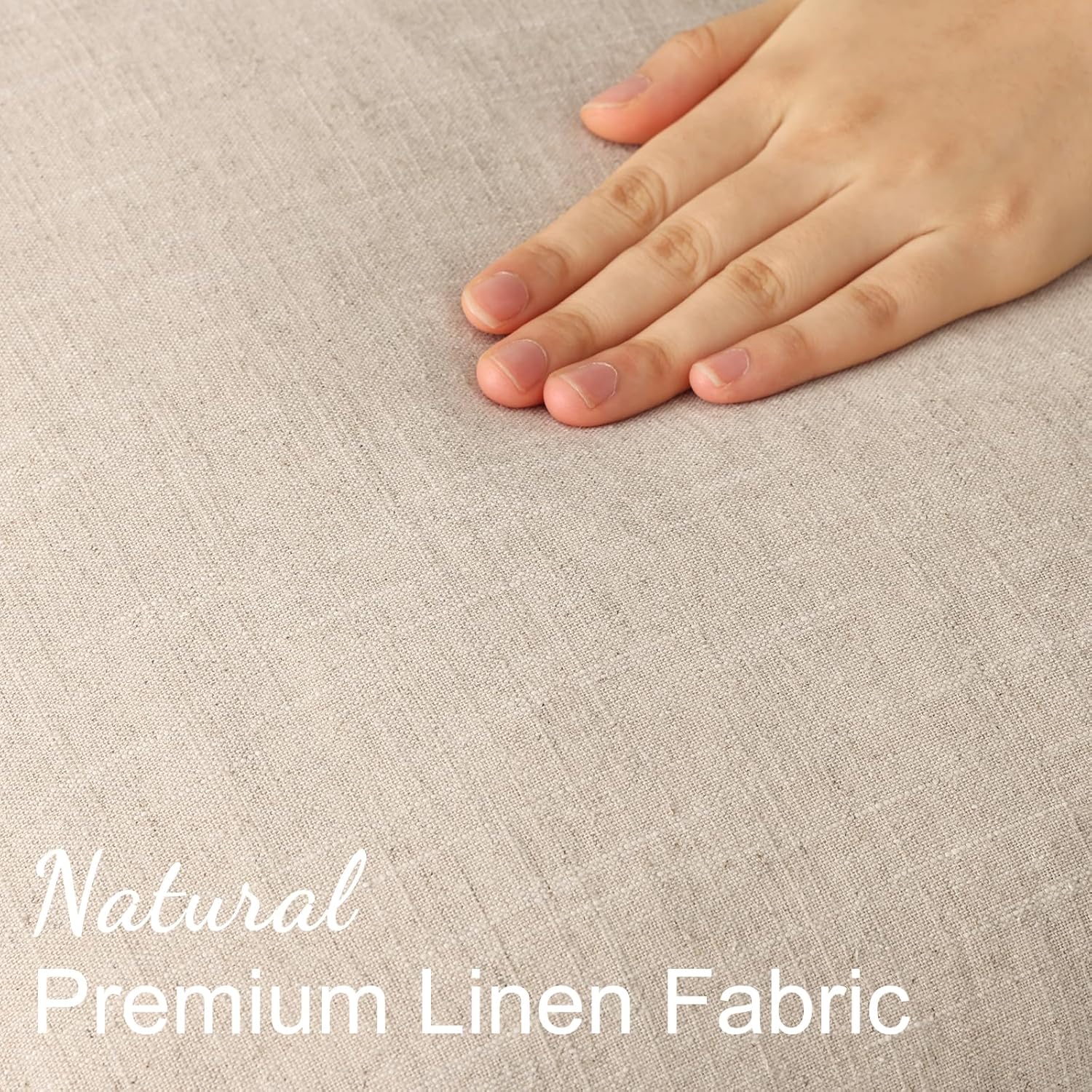Linen Boho Beige Throw Pillow Cover — 20" - View 3