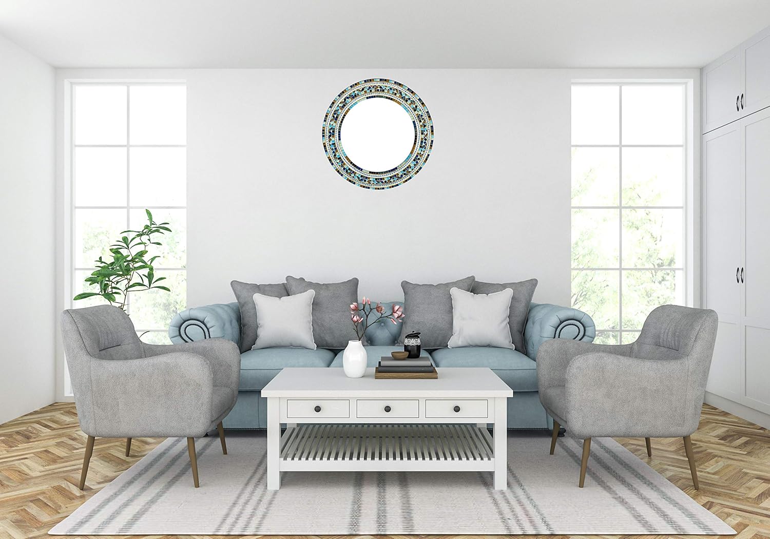Round Glass Wall Mirror - View 5