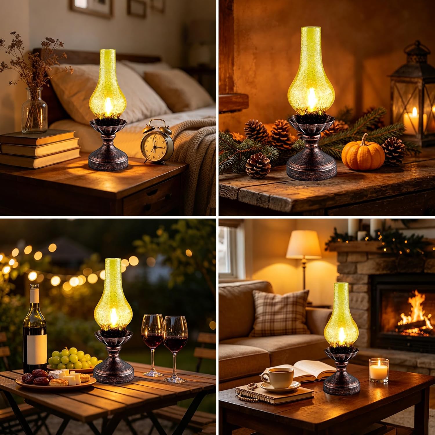 Dimmable Farmhouse Green Bedside Lamp - View 6