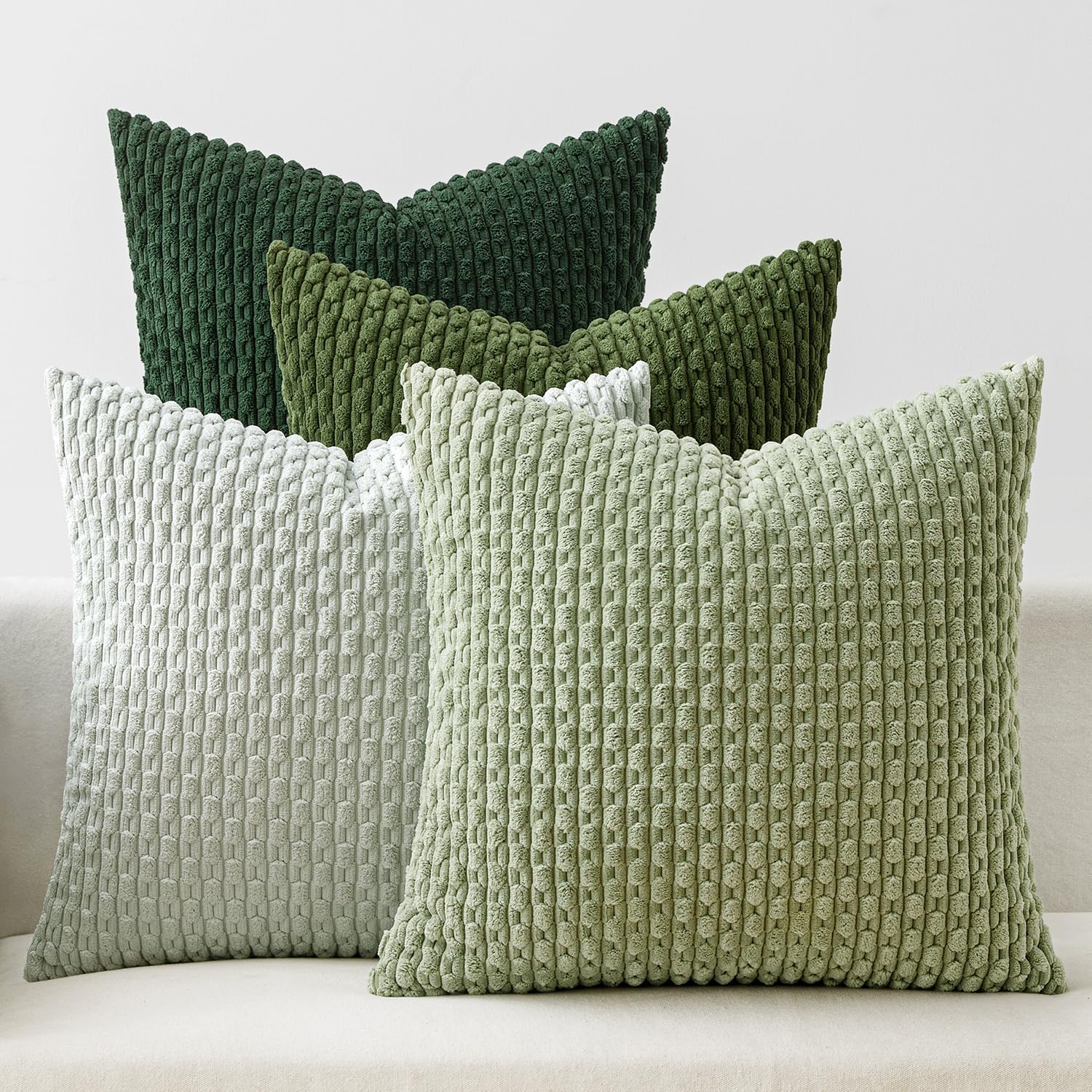 Boho Beige Throw Pillow Cover — 18" — 18" x 18" (Pack of 4)