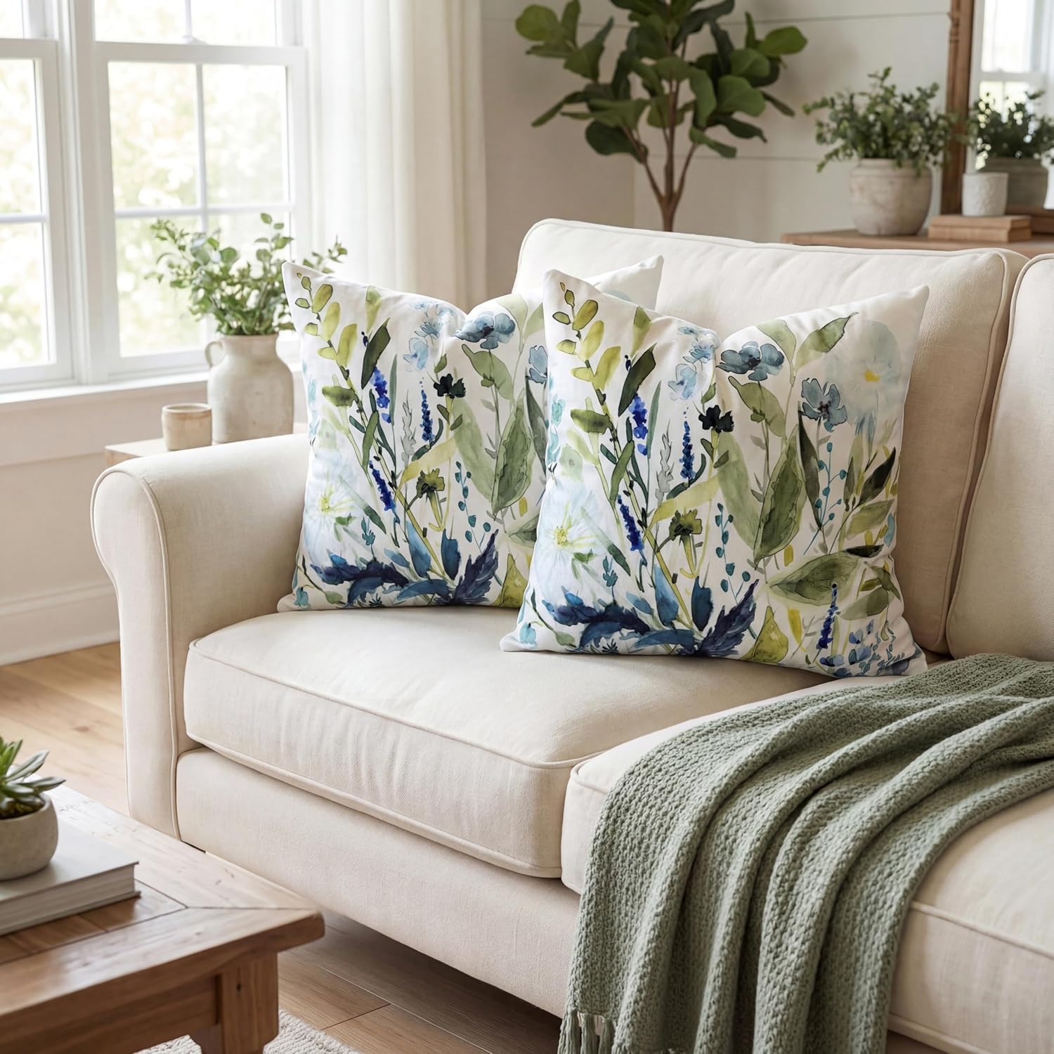 Velvet Boho Green Throw Pillow Cover — 18" - View 5