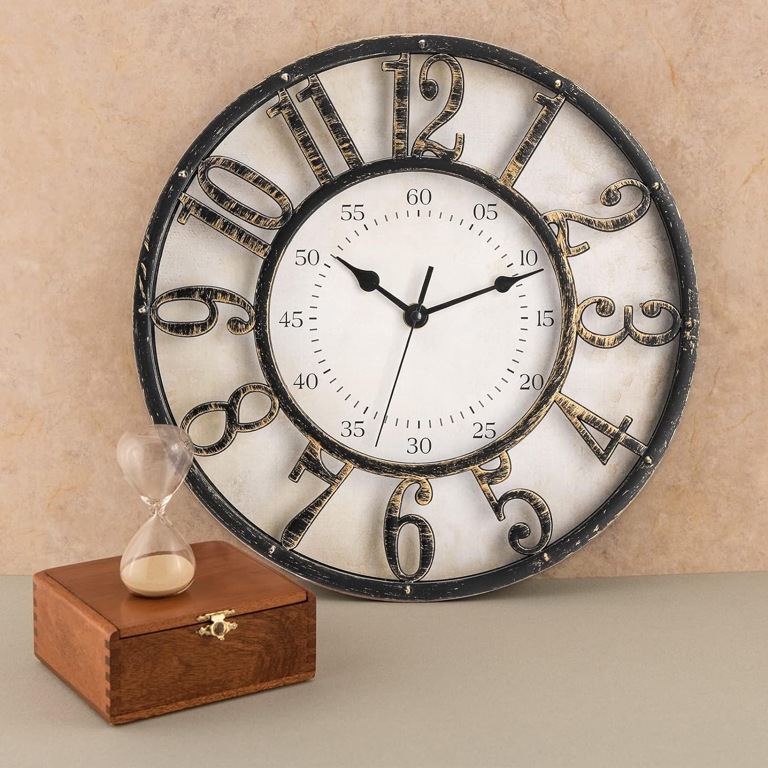 Battery Operated Mid-Century Wall Clock — 12" - View 6