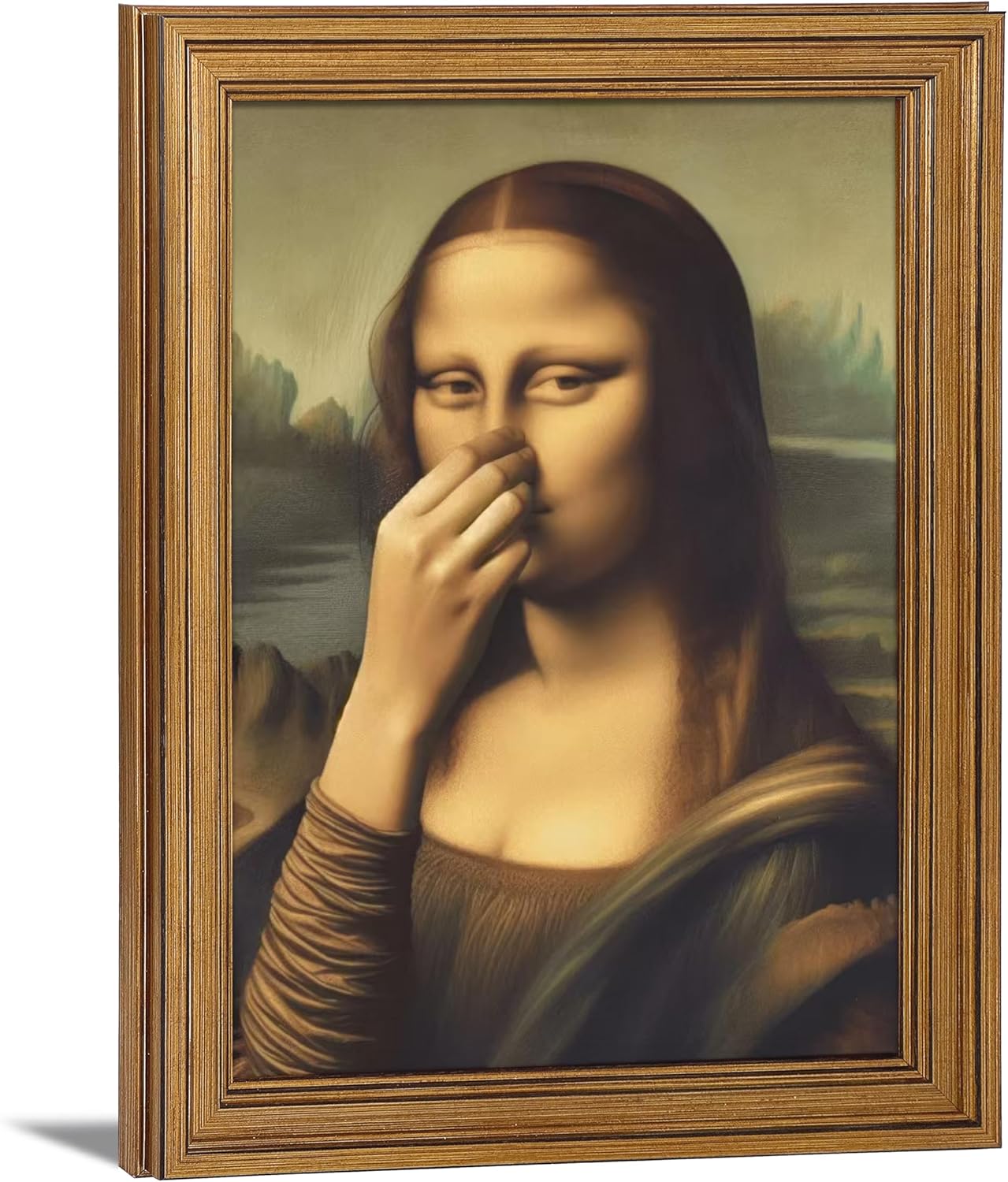 Vintage Black Canvas Wall Art — 12x16 — Mona Lisa 3