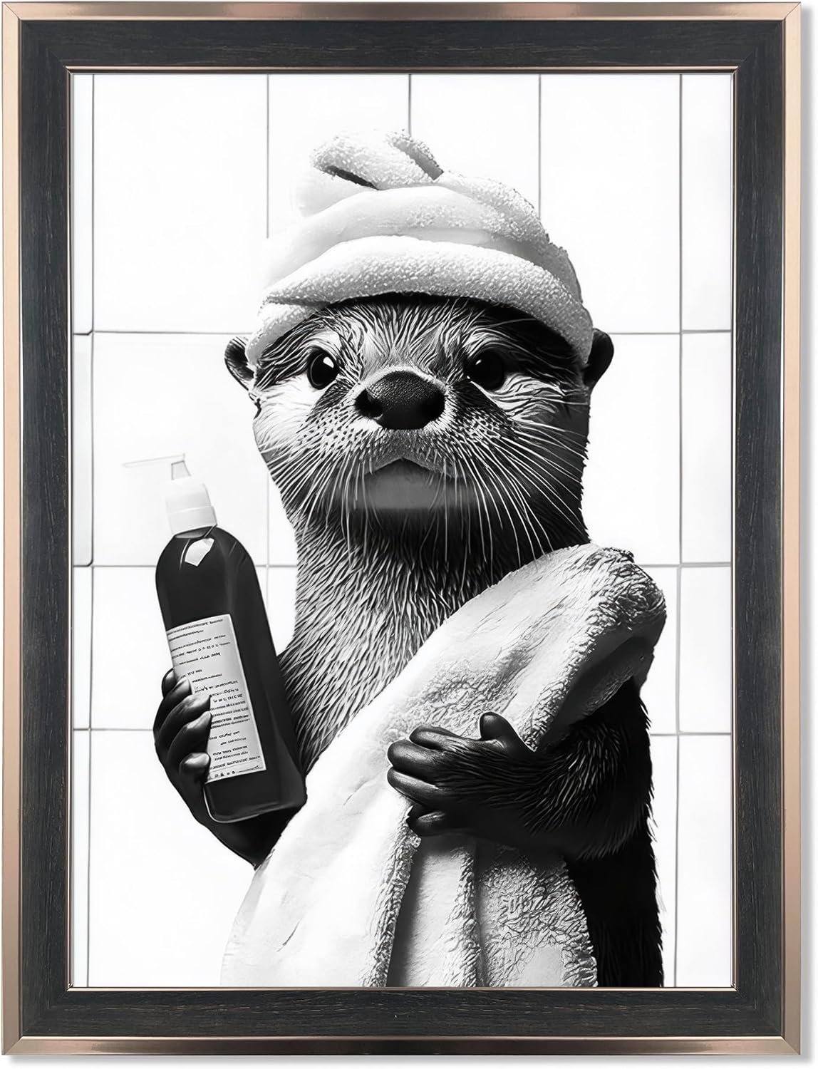 Framed Farmhouse Black Wall Decor — 10" — Black Framed Otter