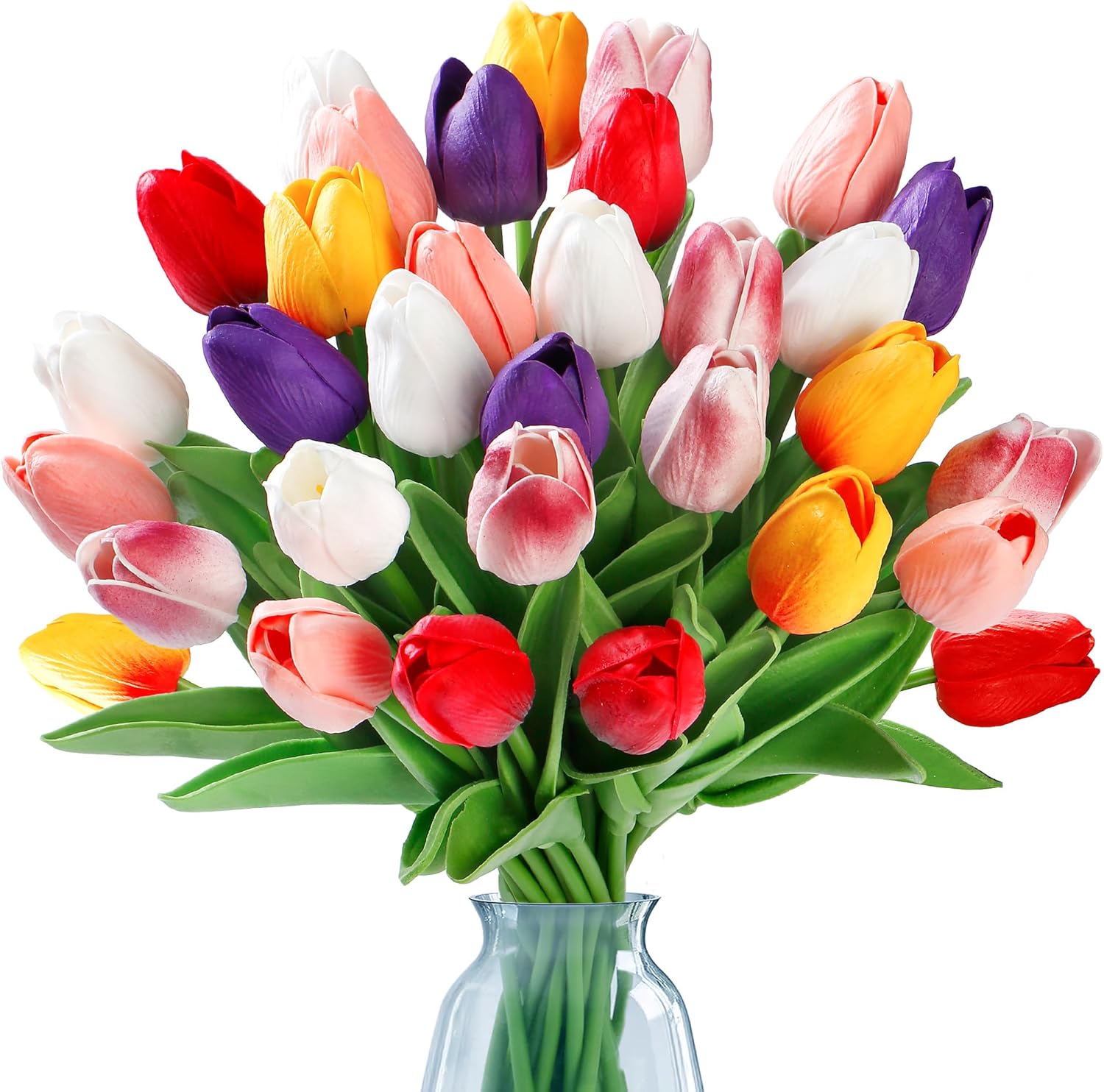 Green Artificial Flowers — 15 Pcs