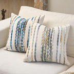 Tufted Boho Blue Throw Pillow Cover — 18" - View 4