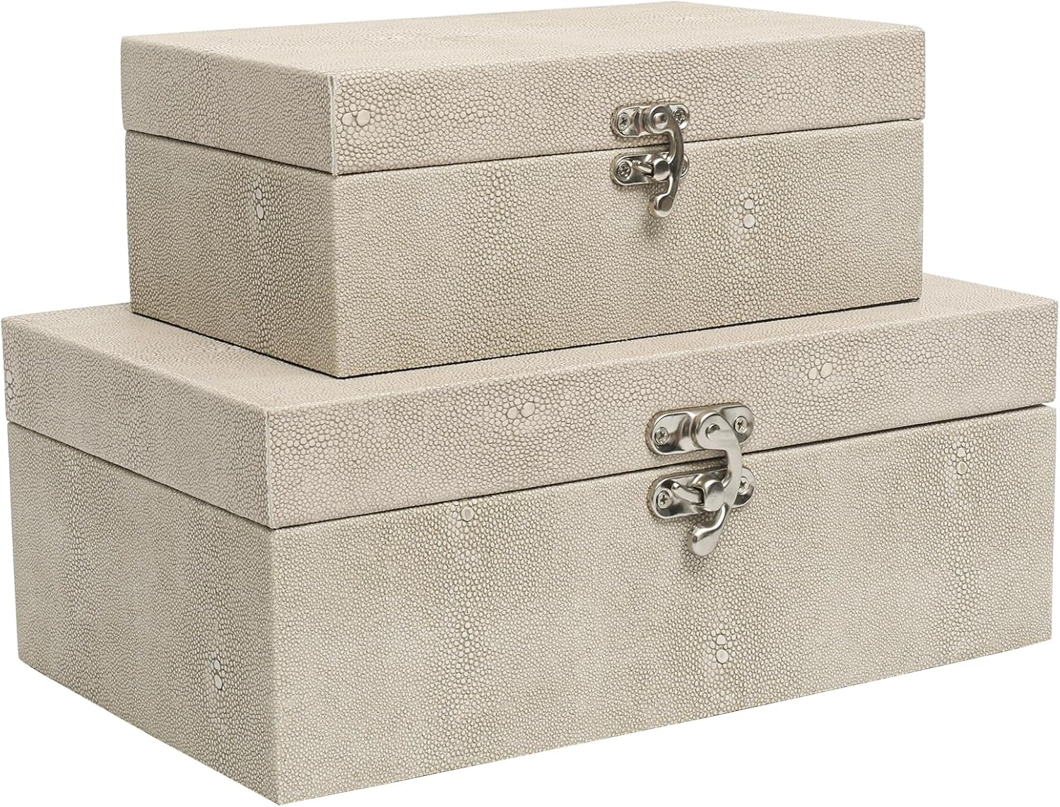 Black Storage Basket — Set of 2 — Champagne White