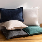 Chenille Boho Beige Throw Pillow Cover — 20" - View 5