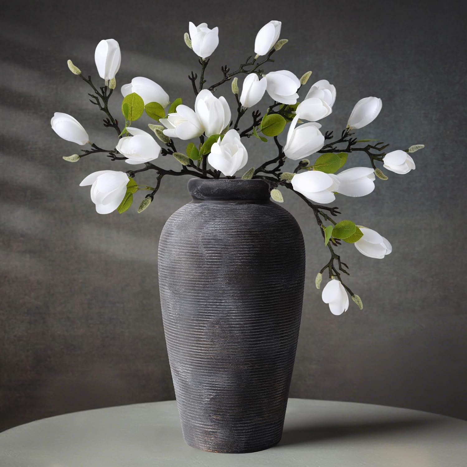 Round Farmhouse Gold Vase — 8" — Bronze
