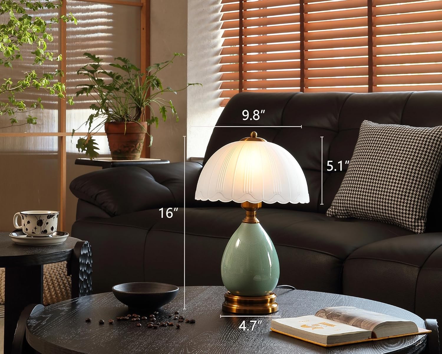 Vintage Mid-Century Ceramic Table Lamp — 16" - View 4