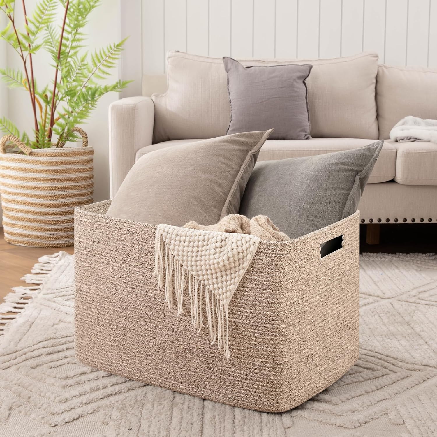 Oversized Black Throw Pillow — 25" - View 2