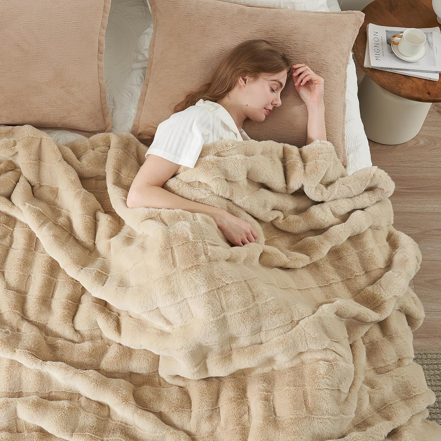 Beige Throw Pillow — 60" — Beige