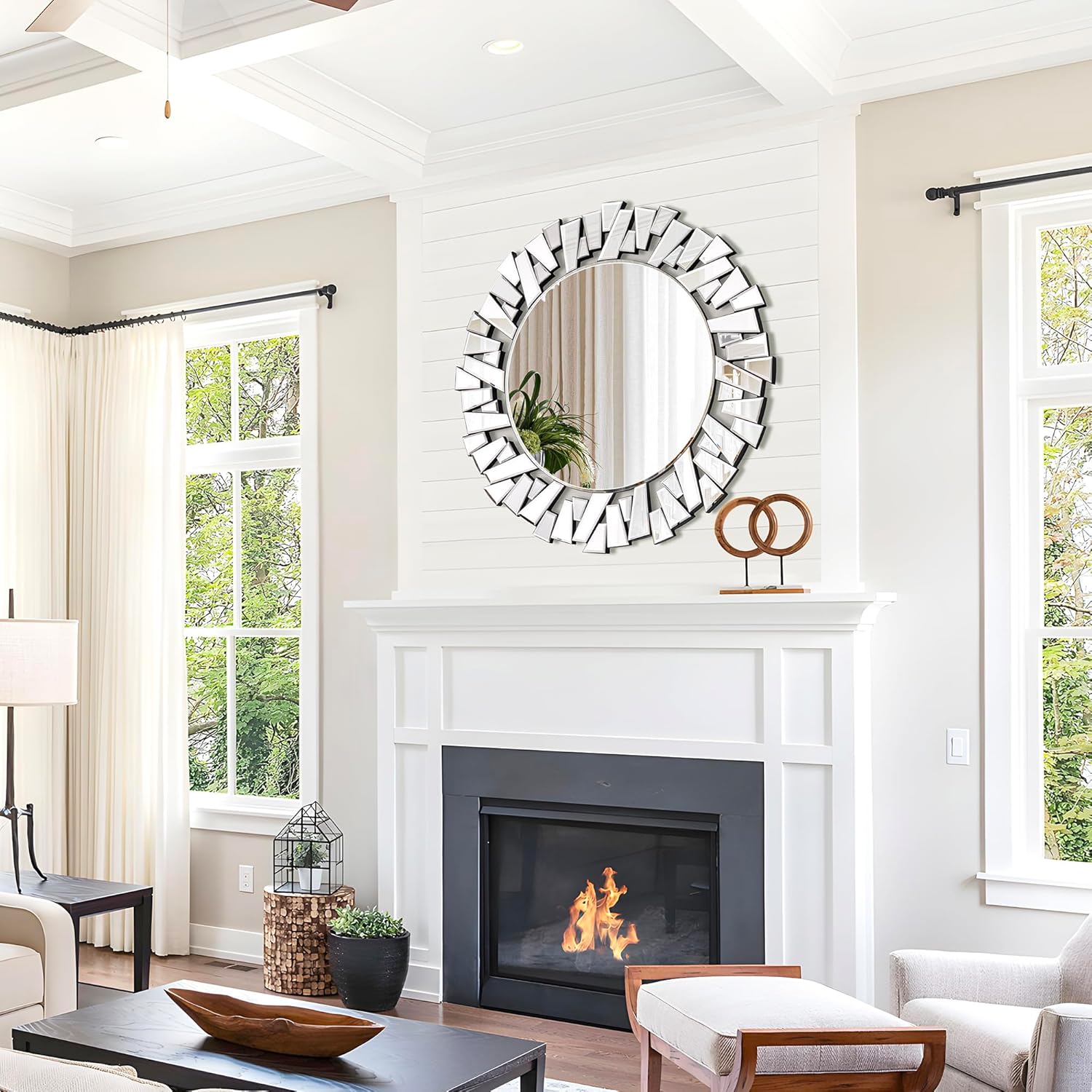 Round Glass Wall Mirror — 40" - View 8
