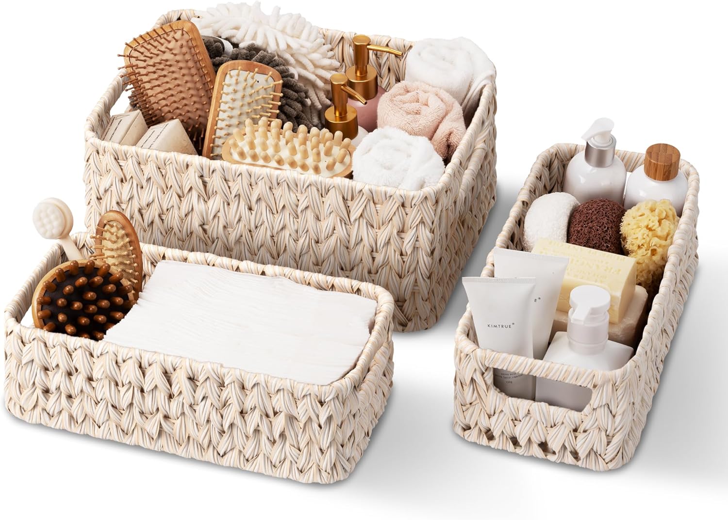 Black Storage Basket — 13" — 14½"L x 10¼"W x 7"H + 2x 13"L x 6"W x 4½"H