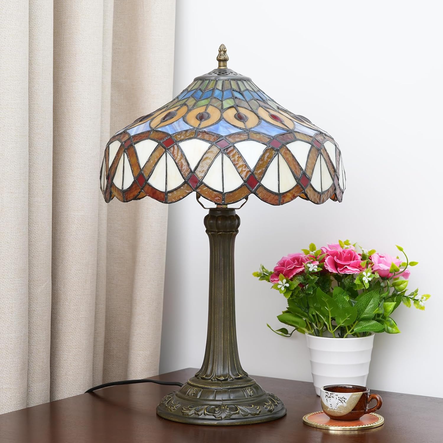 Vintage Blue Desk Lamp — 12" - View 4