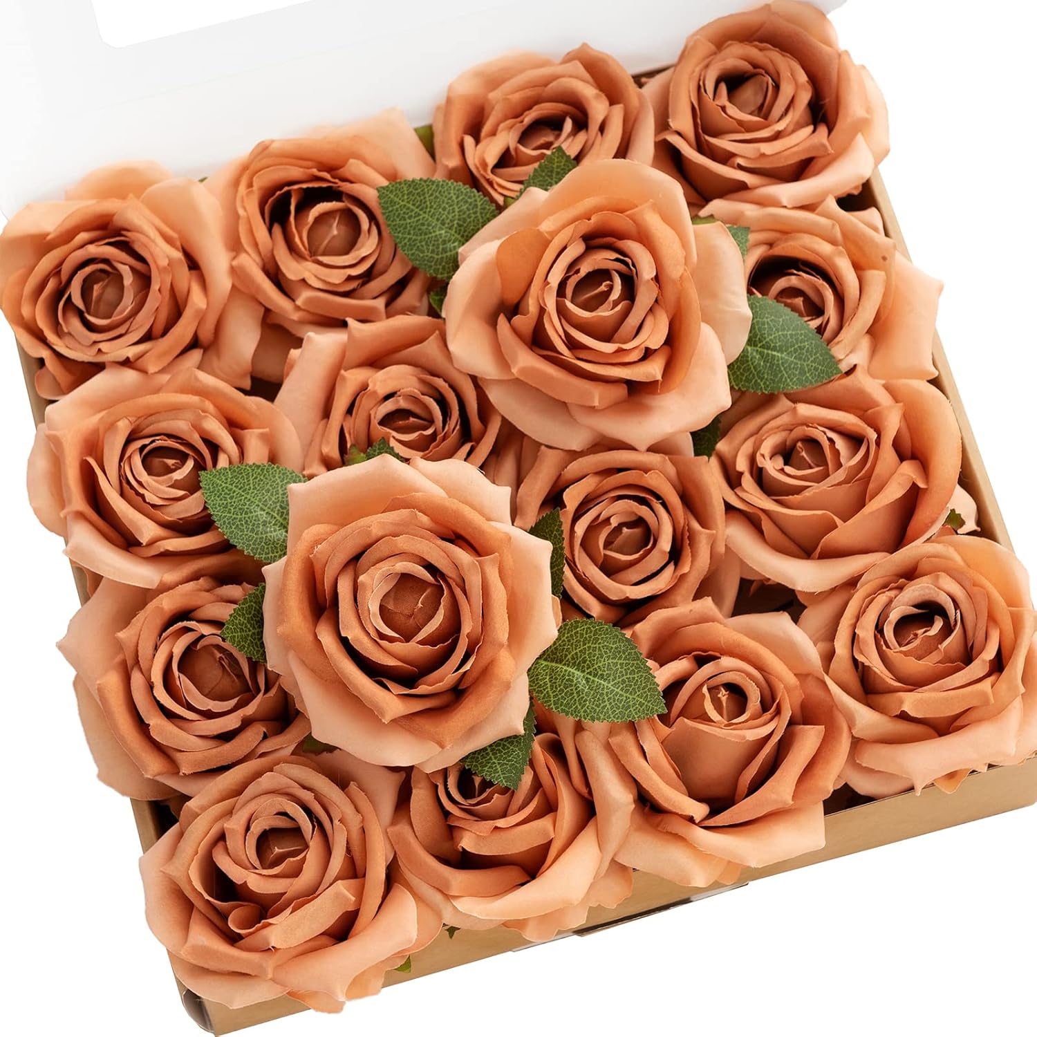Beige Artificial Flowers — 3.5" — Burnt Orange