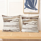 Boucle Boho Beige Throw Pillow Cover — 18" - View 2