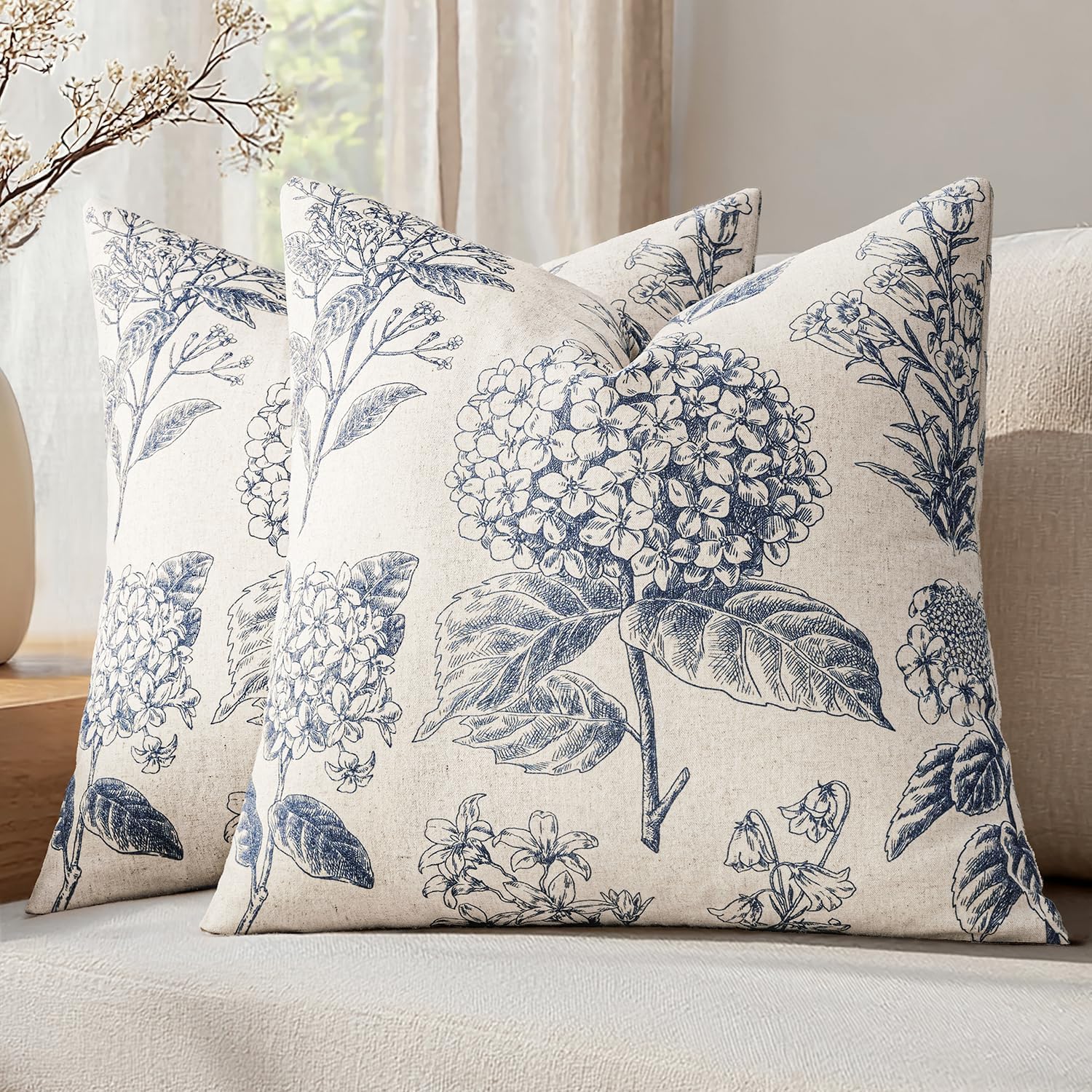 Vintage Boho Beige Pillow Cover — 20" — 20" x 20" (Pack of 2)