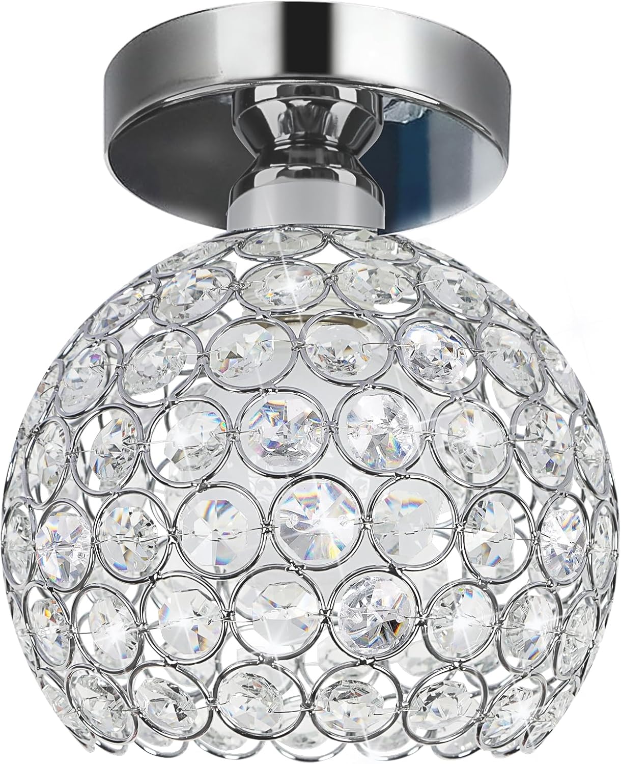 Luxe Black Chandelier — 7.7" — 04-7.7"xH6"-Silver