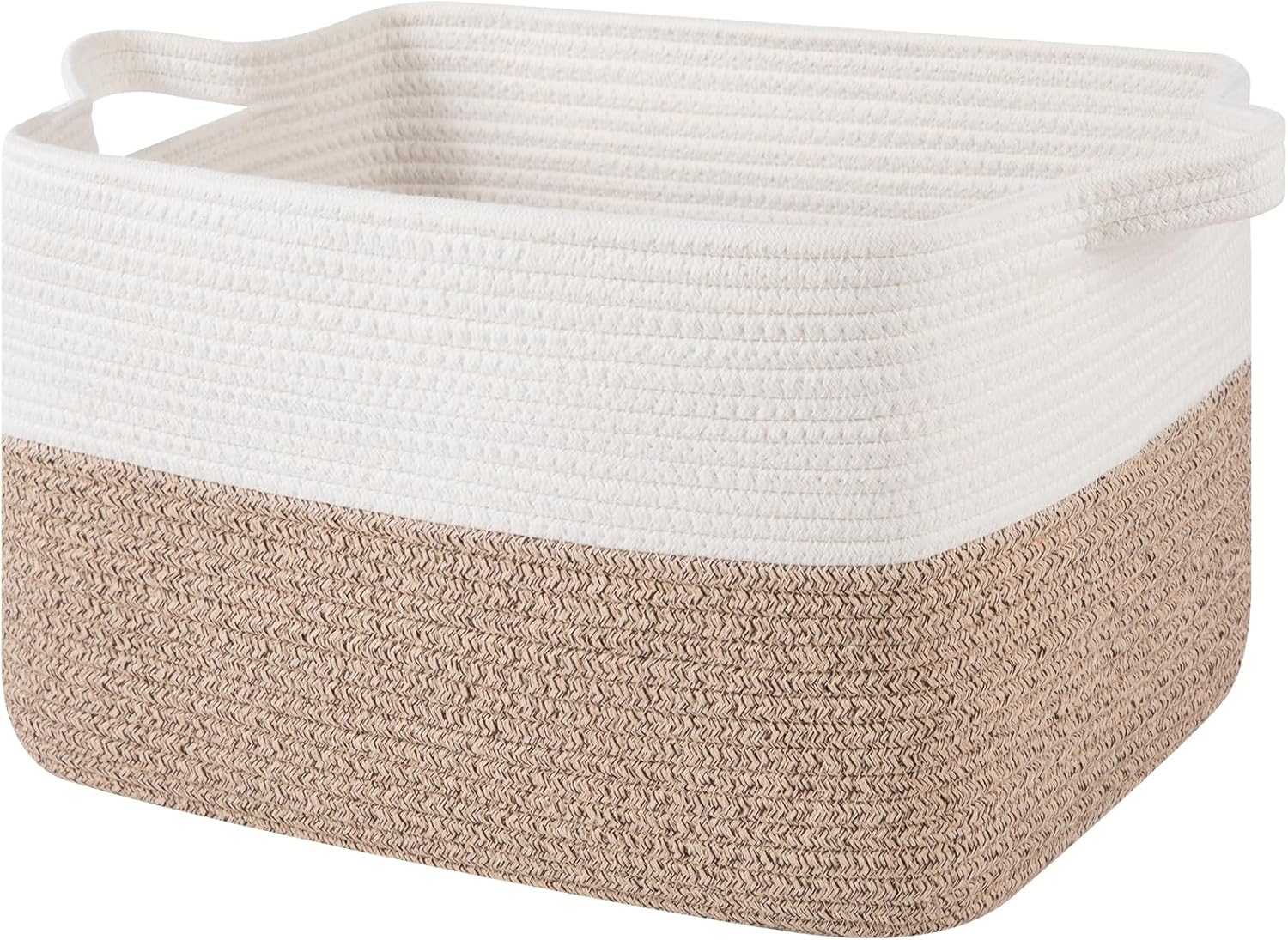 Boho Black Storage Bin — 13" — Brown and White