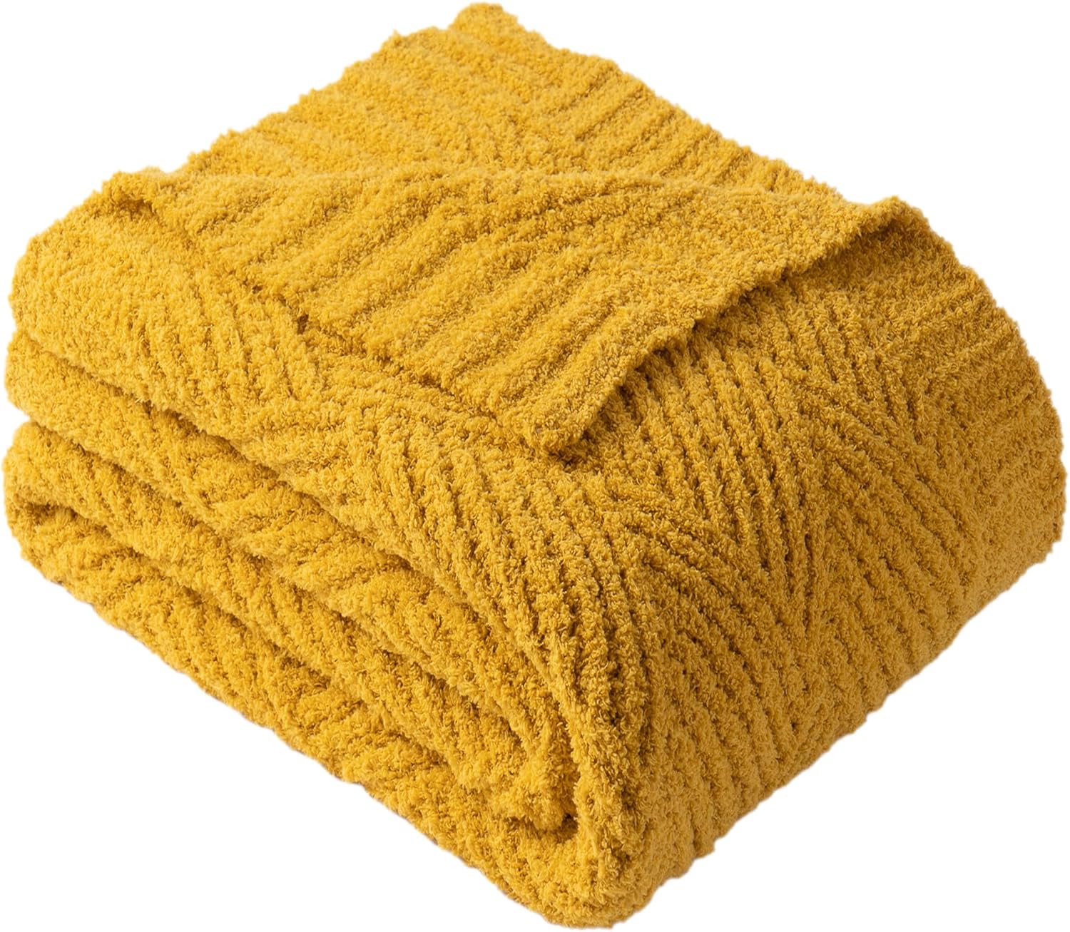 Knit Beige Throw Pillow — 50" — Yellow