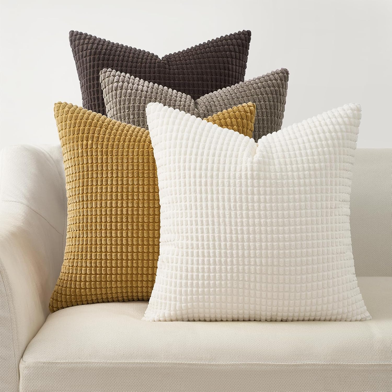 Boho Beige Throw Pillow Cover — 24" — Brown
