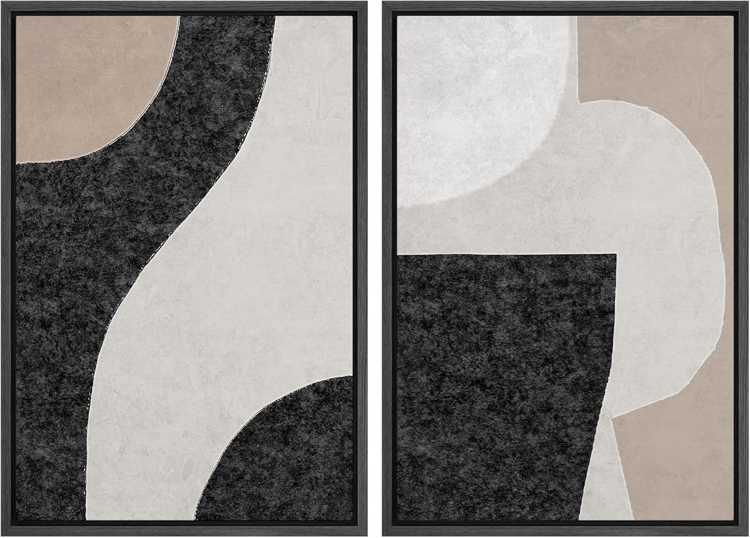 Framed Farmhouse Fabric Wall Art — 24" — 24"x36"x2 Panels Black