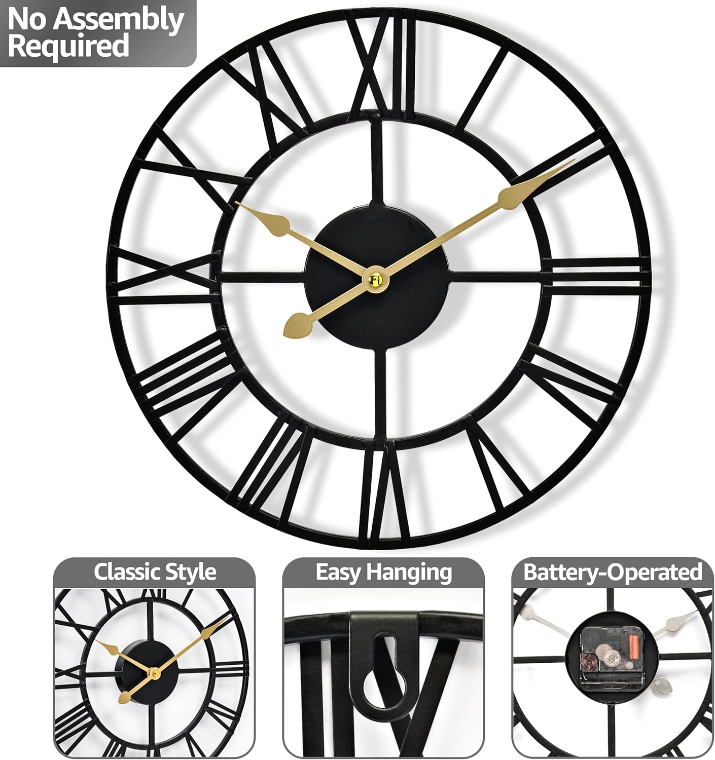 Battery Operated Black Wall Decor — 24" - View 3