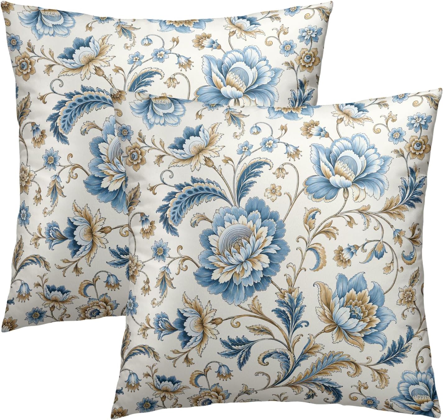 Boho Blue Throw Pillow Cover — 22" — 16" x 16" (Pack of 2)