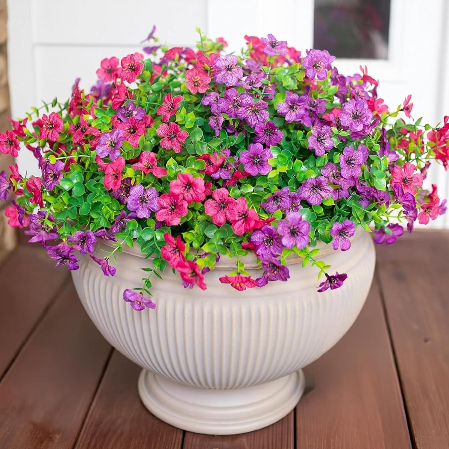 Beige Artificial Flowers — Purple Pink