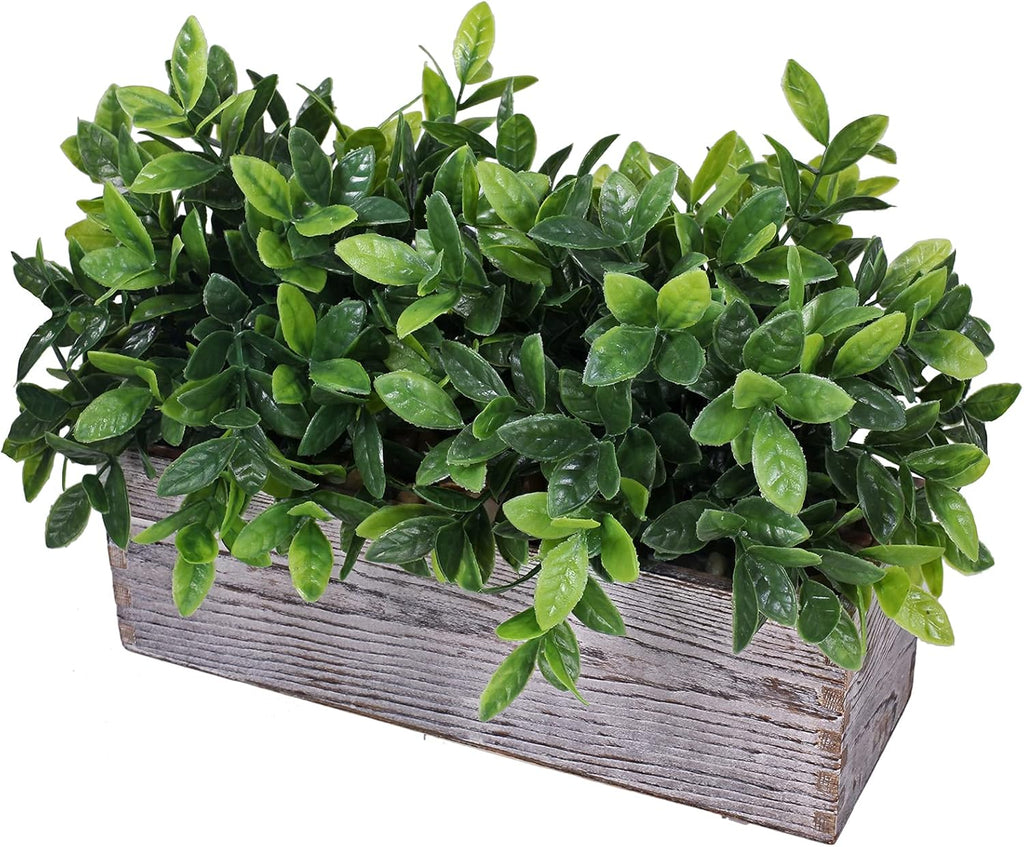 Rectangular Farmhouse Wood Artificial Plant - View 2