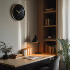 Battery Operated Luxe Black Wall Clock — 12" - View 2